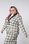 Dangerfield - Curve Crescent Tartan Tail Coat - beige
