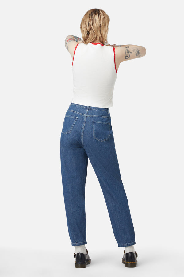 Dangerfield - Strawberry Patch Peg Leg Jeans - blue