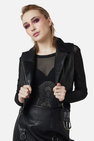 Dangerfield - Ornate Metal Pu Vest - black