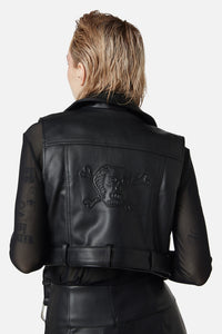 Dangerfield - Ornate Metal Pu Vest - black