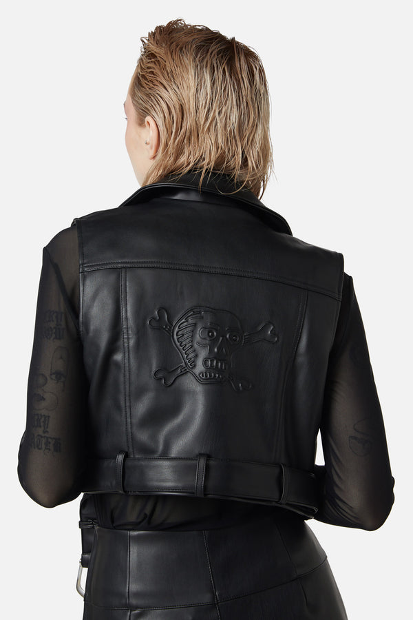 Dangerfield - Ornate Metal Pu Vest - black