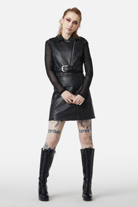 Dangerfield - Ornate Metal Pu Vest - black