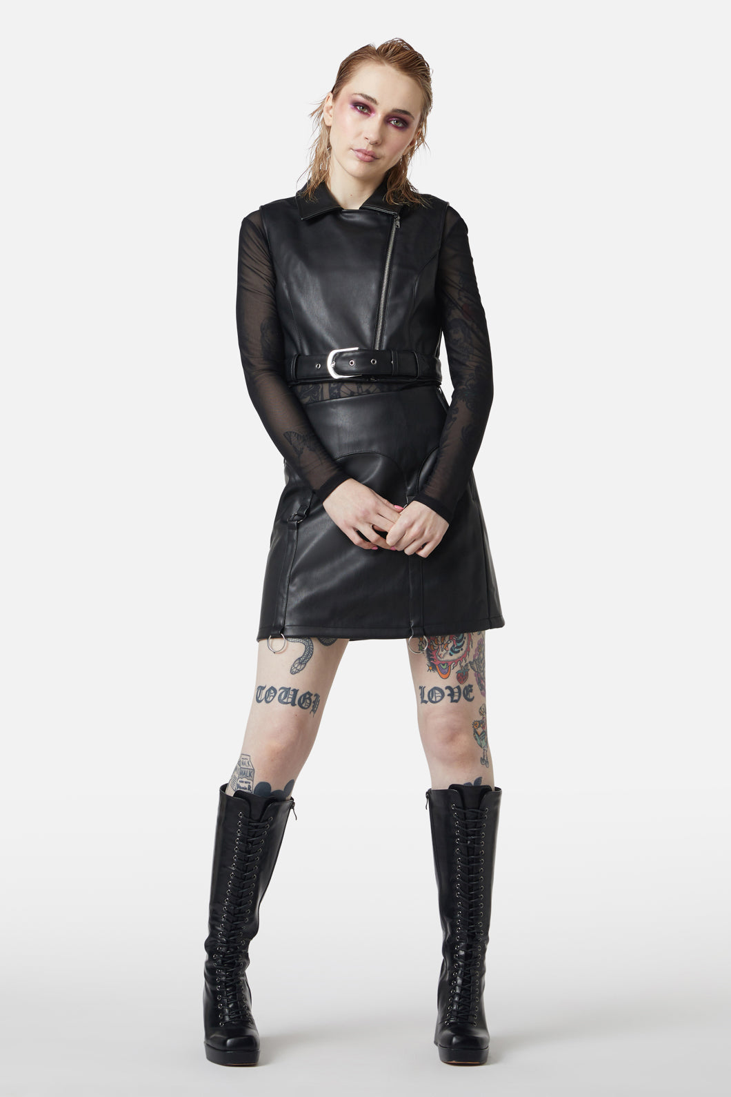 Dangerfield - Ornate Metal Pu Vest - black