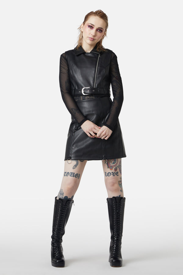Dangerfield - Ornate Metal Pu Vest - black
