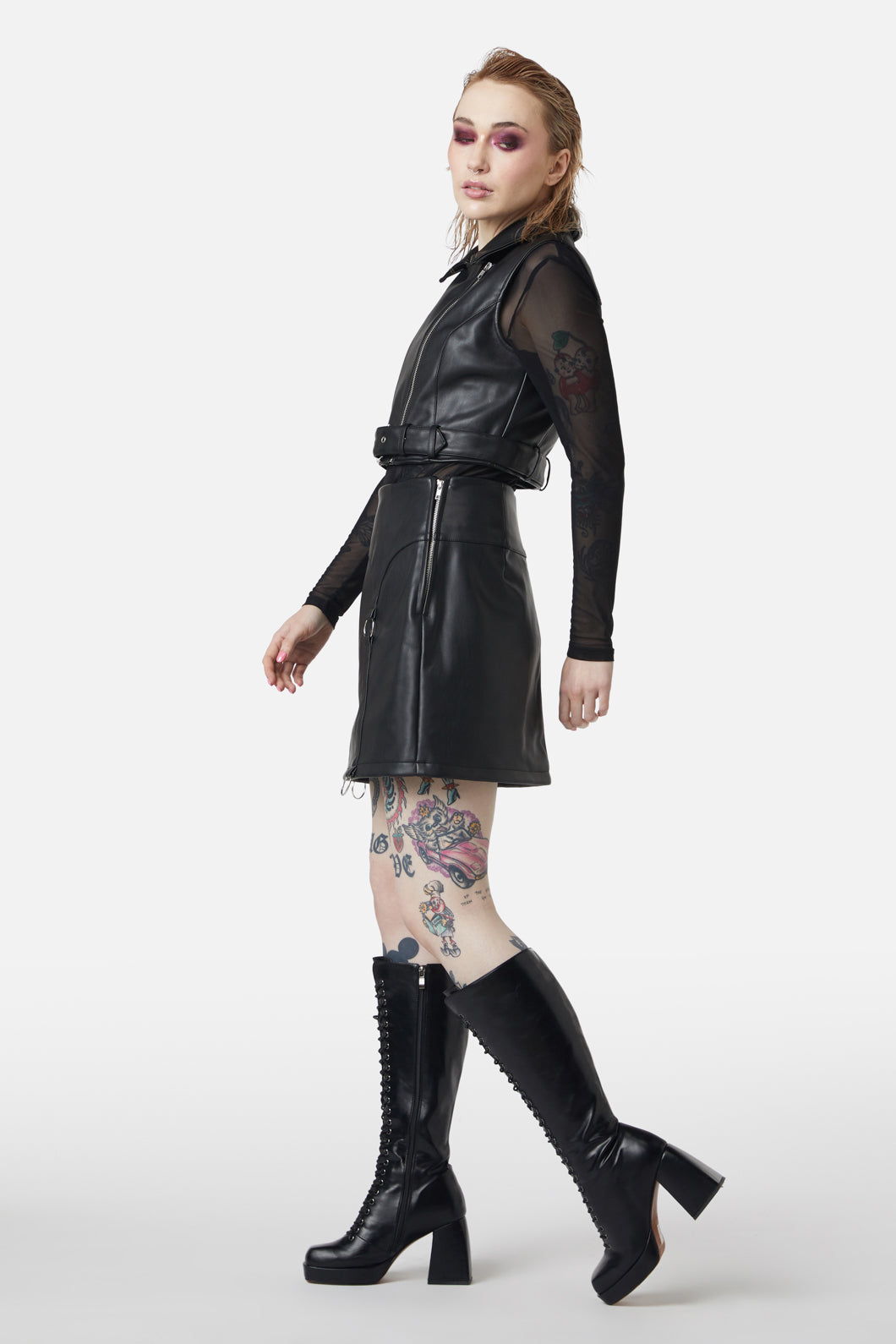 Dangerfield - Ornate Metal Pu Vest - black