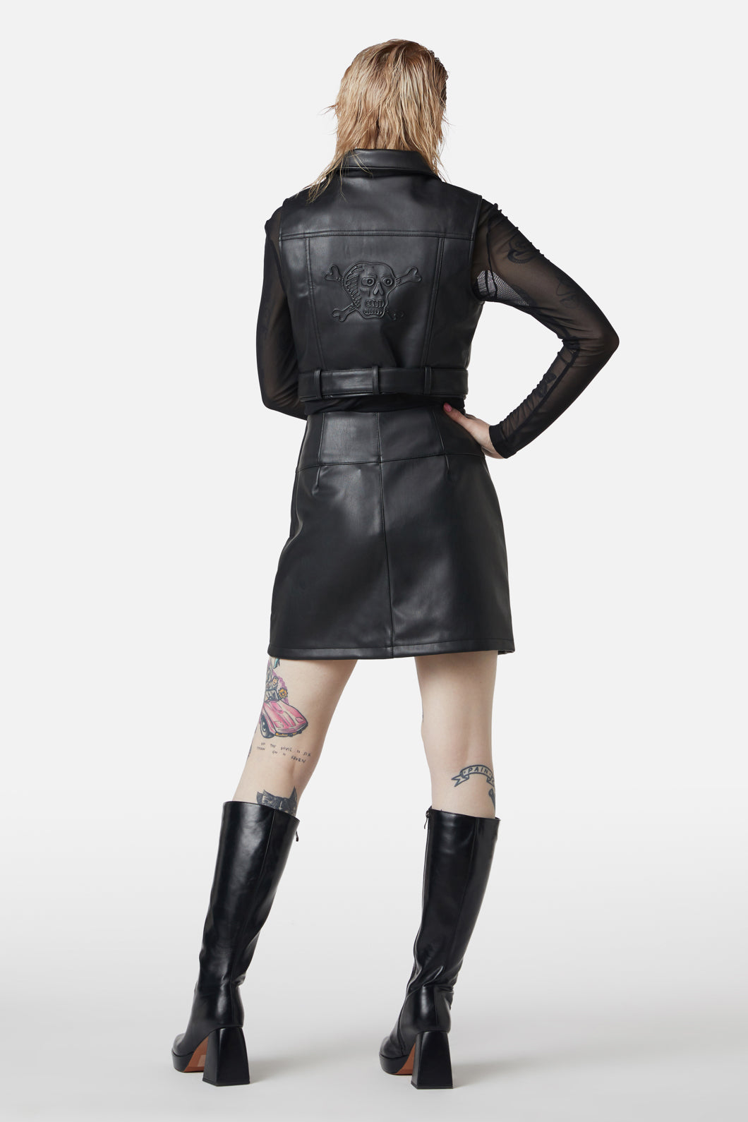 Dangerfield - Ornate Metal Pu Vest - black