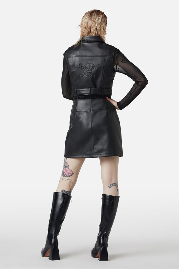 Dangerfield - Ornate Metal Pu Vest - black
