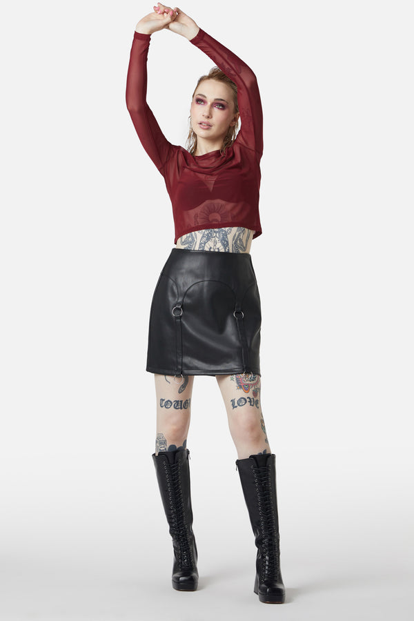 Dangerfield - Guarded Pu Skirt - black