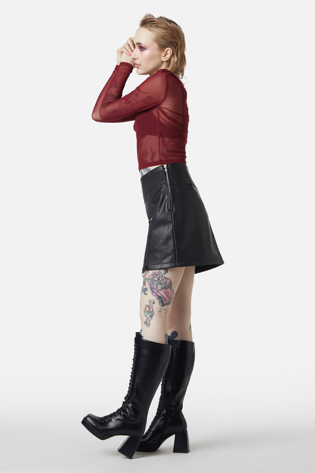 Dangerfield - Guarded Pu Skirt - black