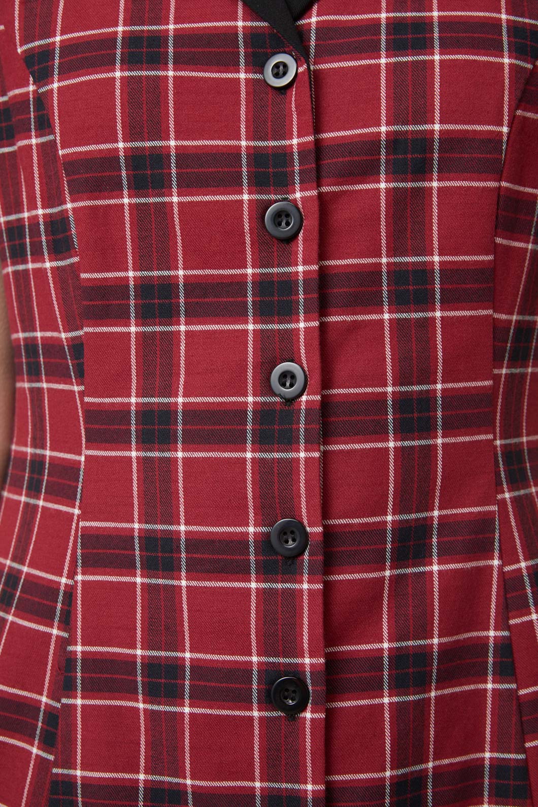 Dangerfield - Revenge Tartan Collar Dress - maroon