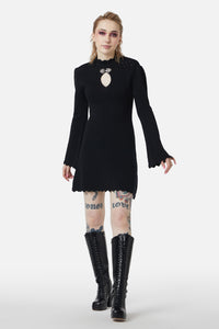 Dangerfield - Crochet Knit Mini Dress - black
