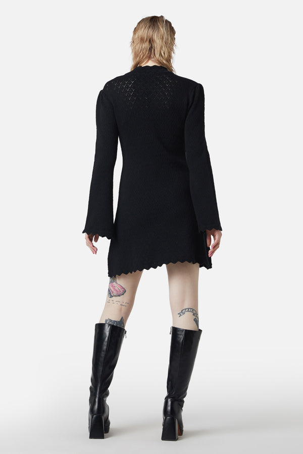 Dangerfield - Crochet Knit Mini Dress - black