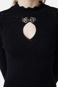 Dangerfield - Crochet Knit Mini Dress - black
