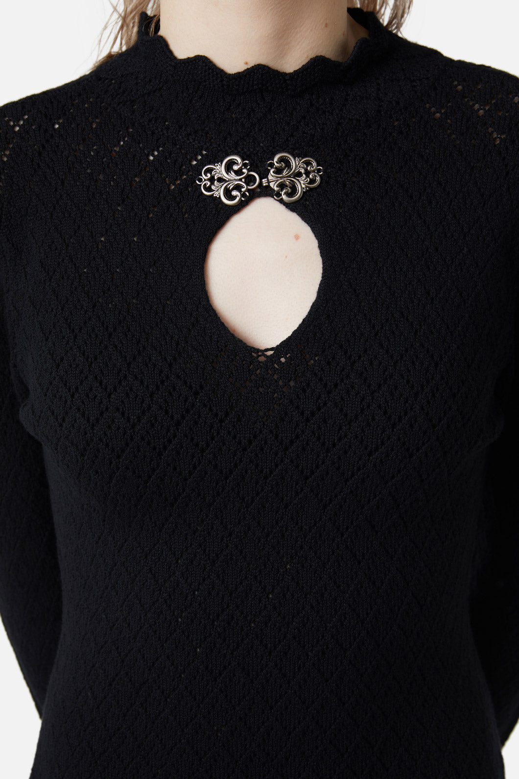 Dangerfield - Crochet Knit Mini Dress - black
