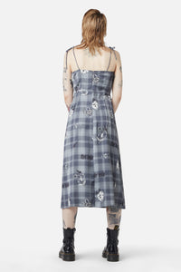 Dangerfield - Love Her Printed Satin Split Dress - grey