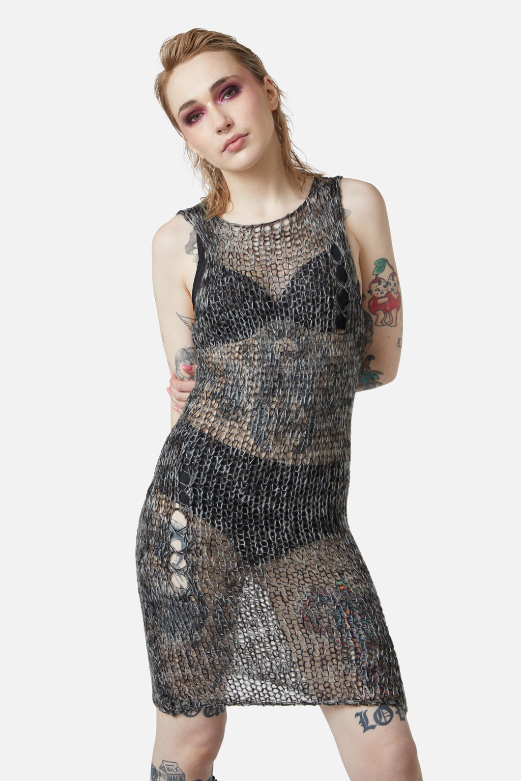Dangerfield - Misery Distressed Knit Dress - black
