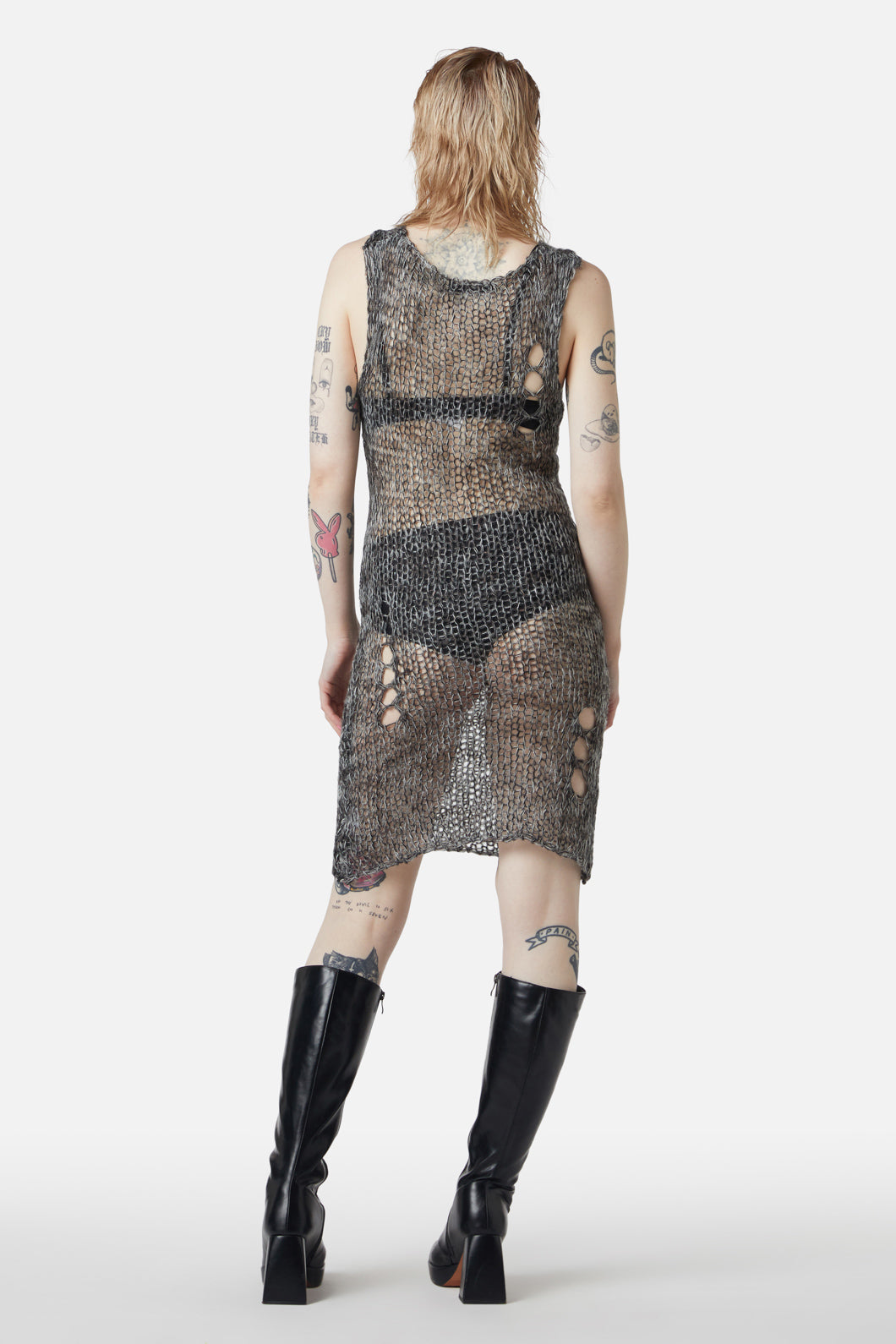 Dangerfield - Misery Distressed Knit Dress - black
