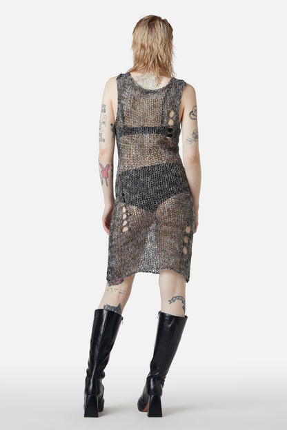Dangerfield - Misery Distressed Knit Dress - black