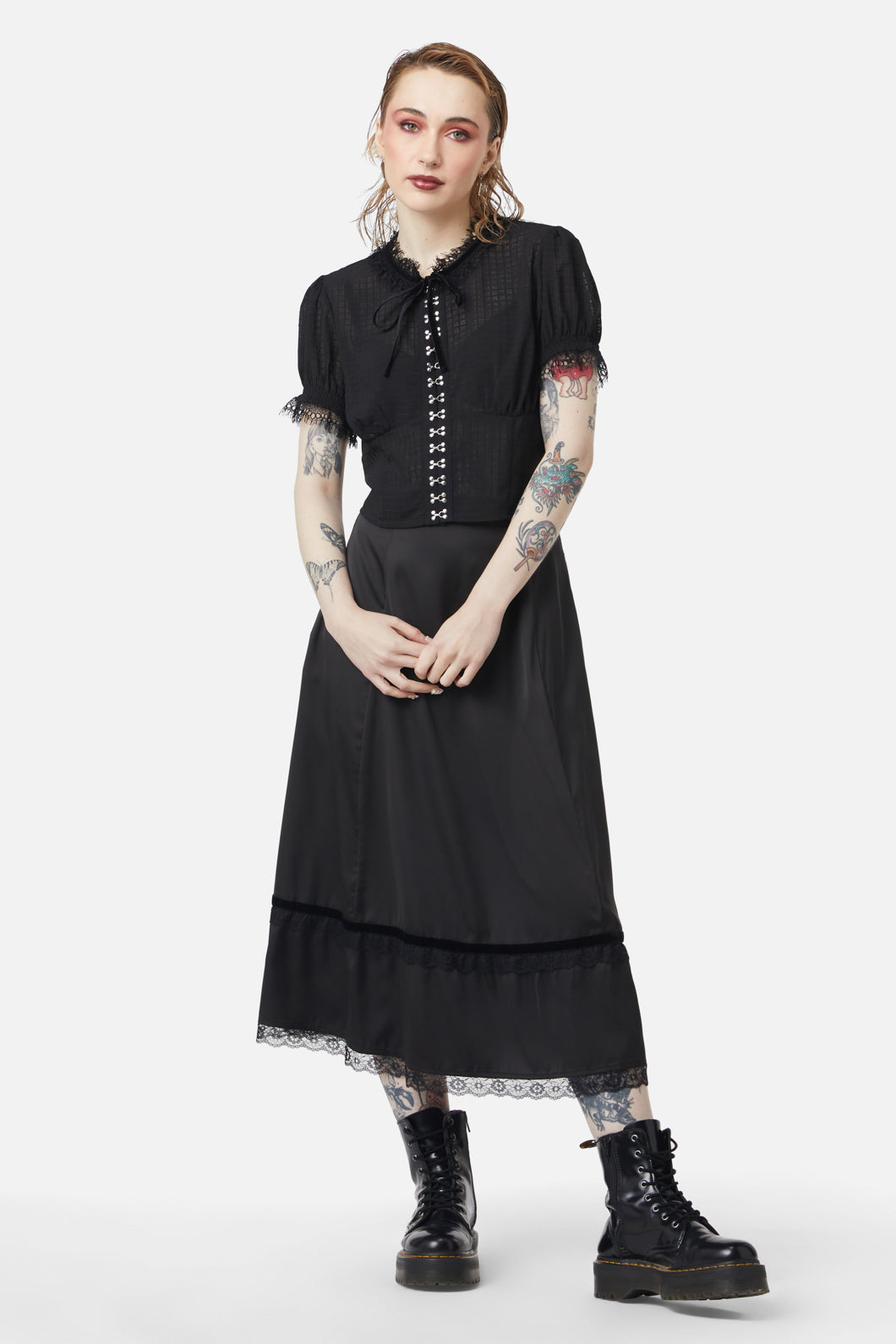 Dangerfield - Time Passing Romantic Lace Blouse - black