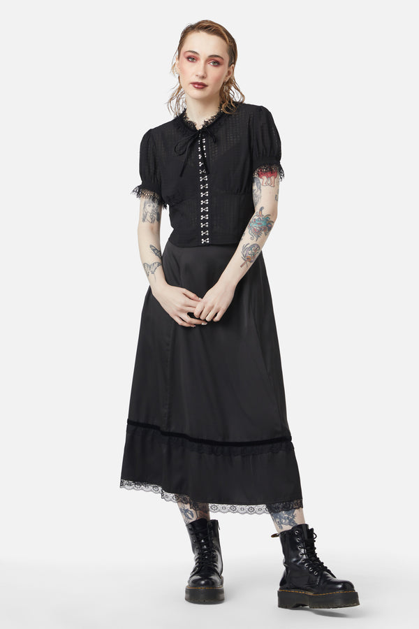 Dangerfield - Time Passing Romantic Lace Blouse - black