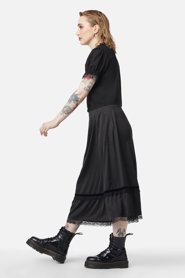 Dangerfield - Time Passing Romantic Lace Blouse - black