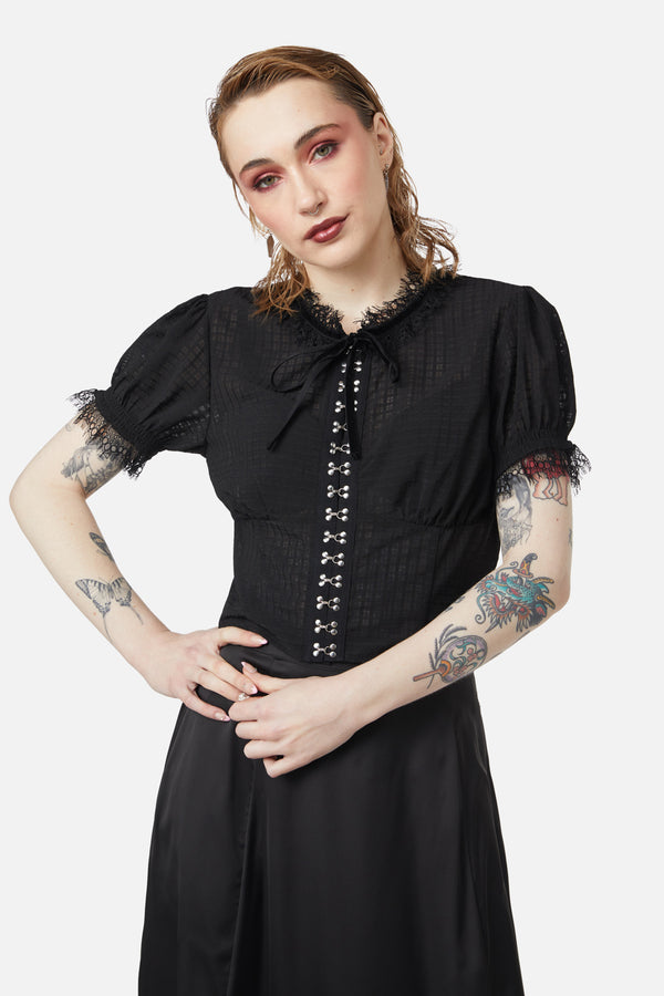 Dangerfield - Time Passing Romantic Lace Blouse - black