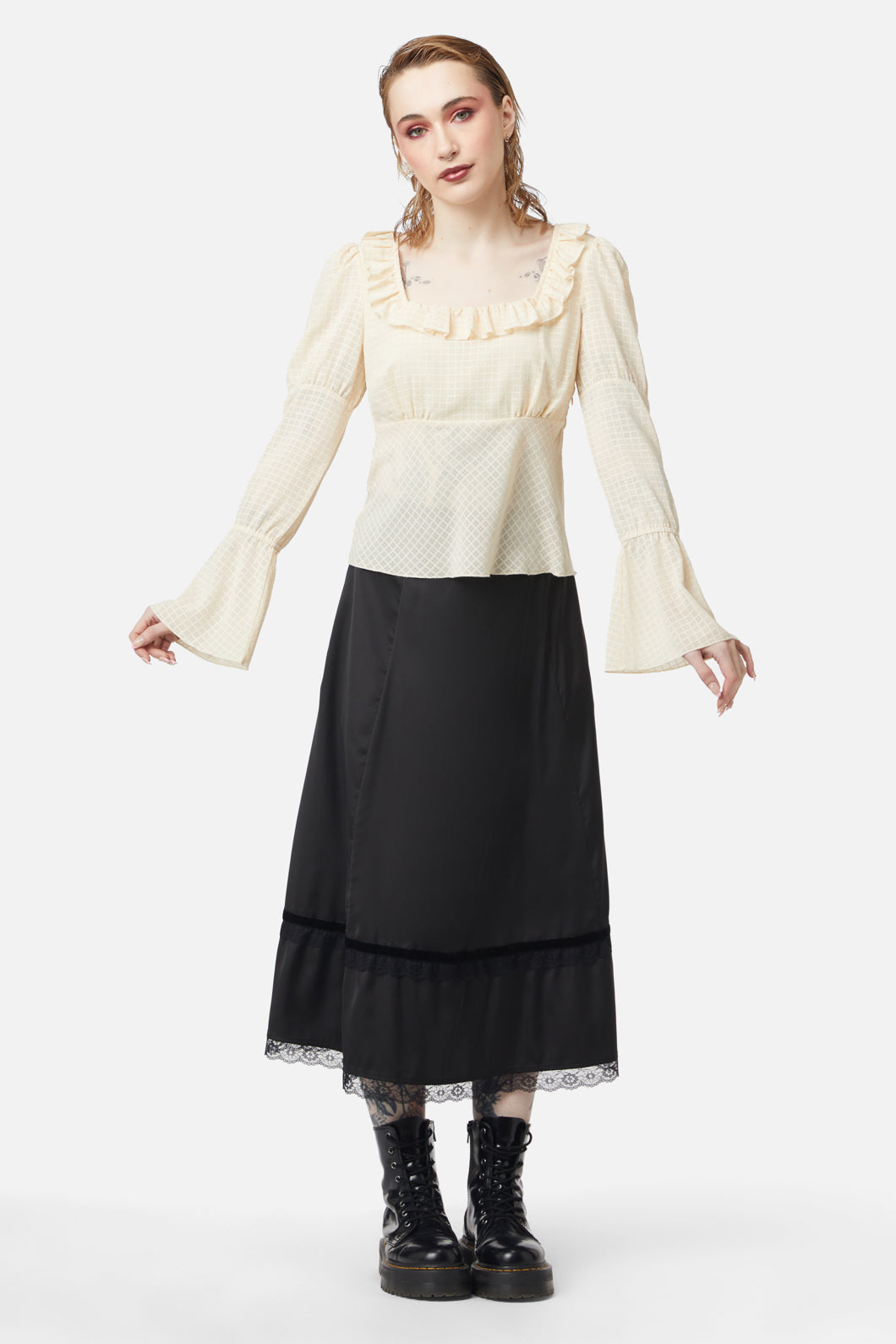 Dangerfield - All Of White Sheer Blouse - cream