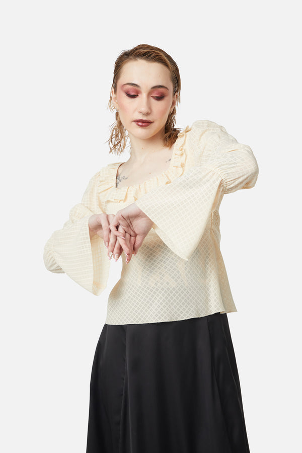 Dangerfield - All Of White Sheer Blouse - cream