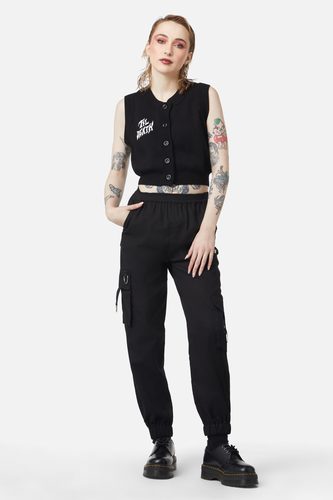 Dangerfield - Til Death Button Vest - black