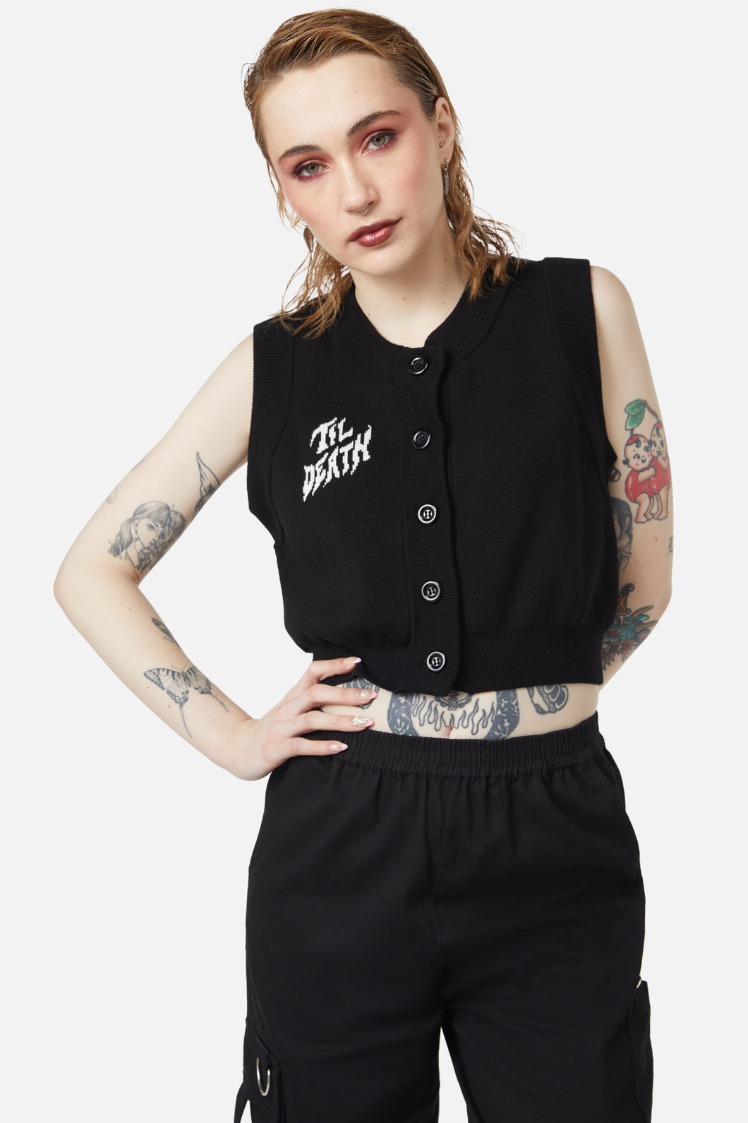 Dangerfield - Til Death Button Vest - black