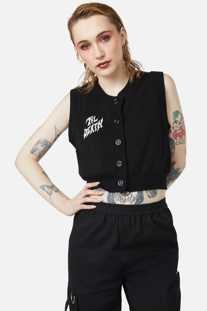 Dangerfield - Til Death Button Vest - black