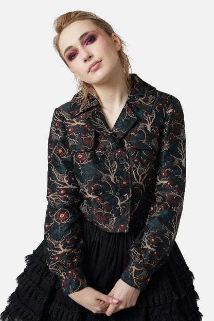 Dangerfield - Satis Ruin Crop Jacket - black-green