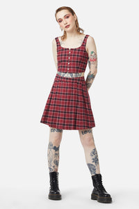 Dangerfield - Revenge Tartan Pleated Skirt - maroon