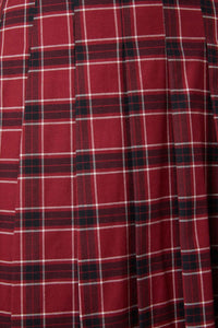 Dangerfield - Revenge Tartan Pleated Skirt - maroon