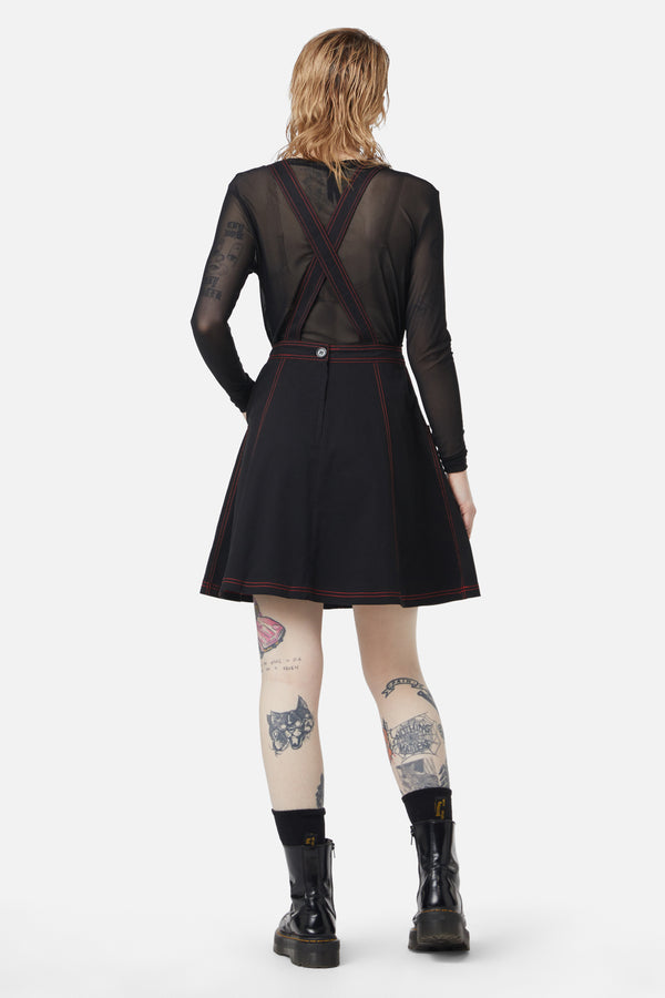 Dangerfield - Defrauded Contrast Stitch Pinafore - black