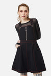 Dangerfield - Defrauded Contrast Stitch Pinafore - black