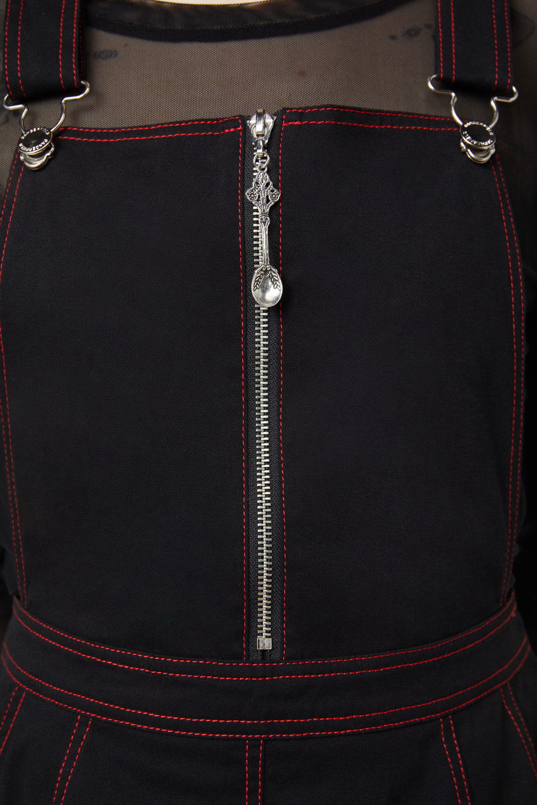 Dangerfield - Defrauded Contrast Stitch Pinafore - black