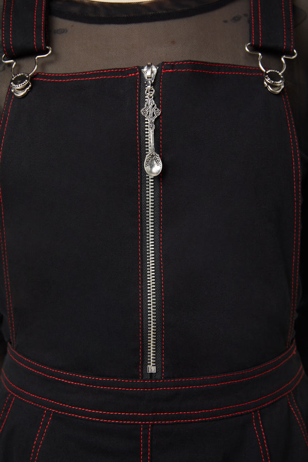 Dangerfield - Defrauded Contrast Stitch Pinafore - black