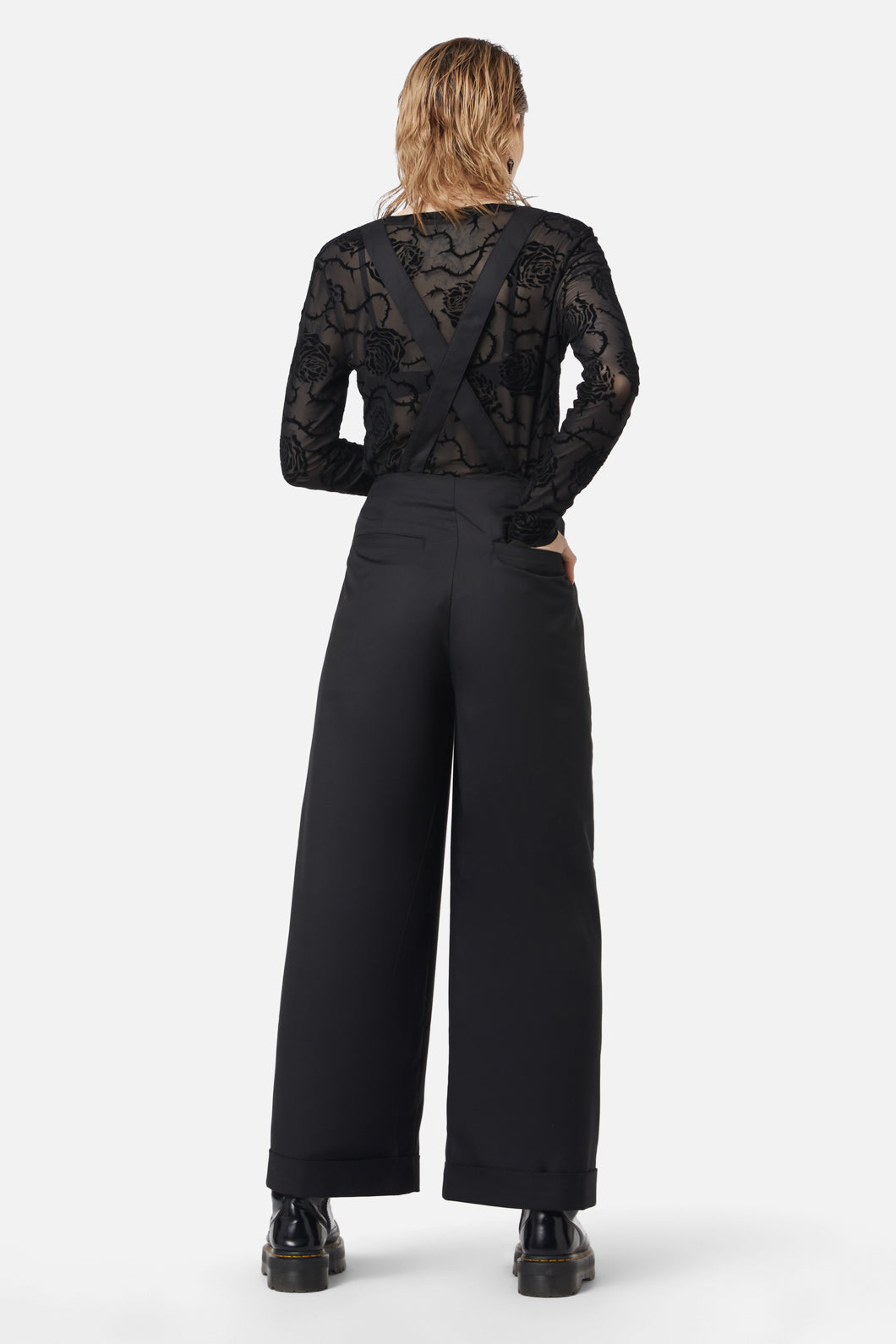 Dangerfield - Ornate Tux High Rise Pant - black