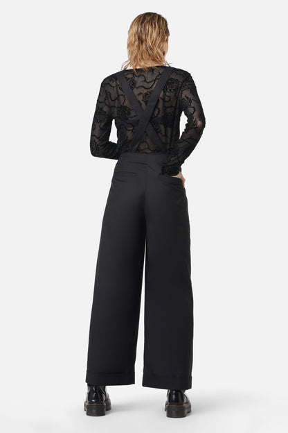 Dangerfield - Ornate Tux High Rise Pant - black