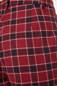 Dangerfield - Revenge Tartan Brace Trouser - maroon