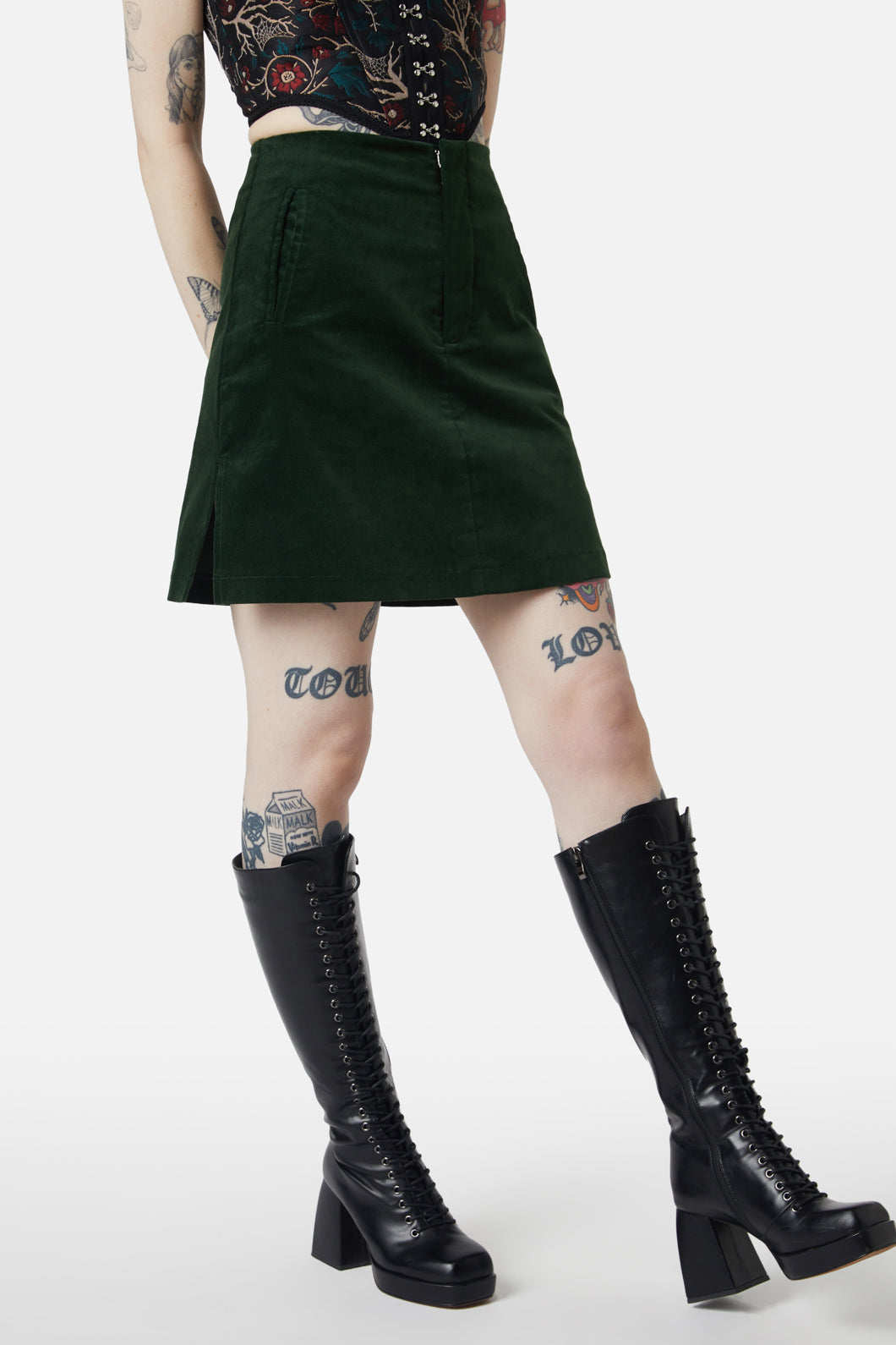 Dangerfield - At The Alter Mini Skirt - emerald