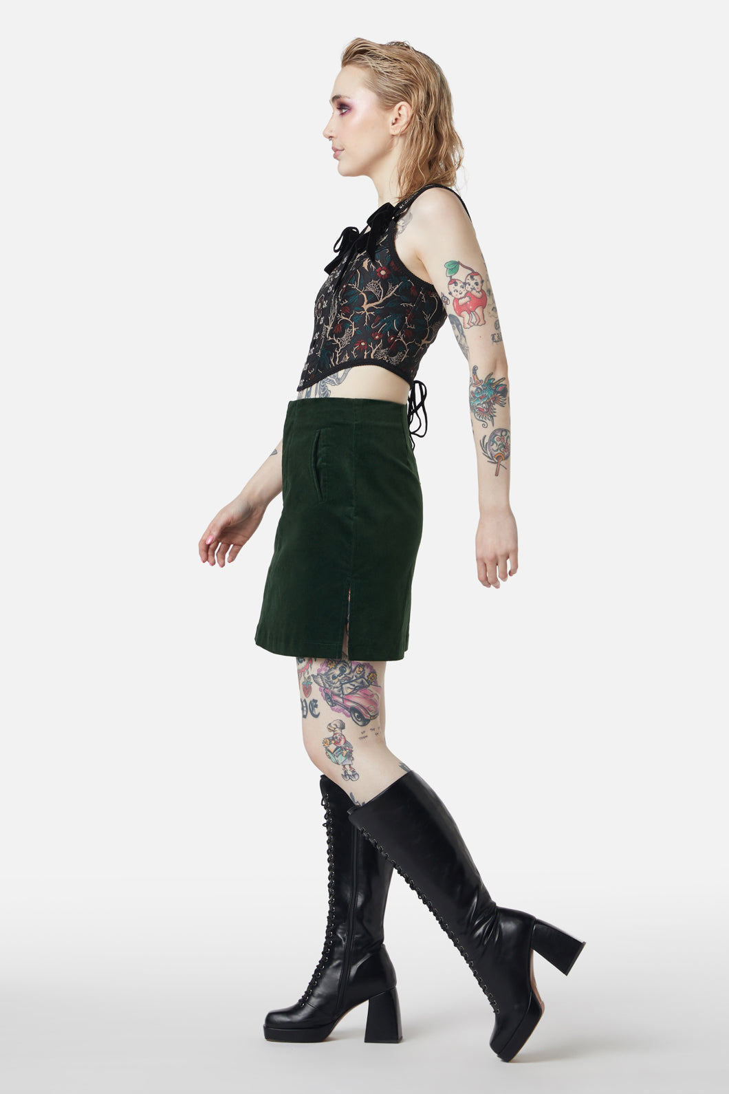 Dangerfield - At The Alter Mini Skirt - emerald