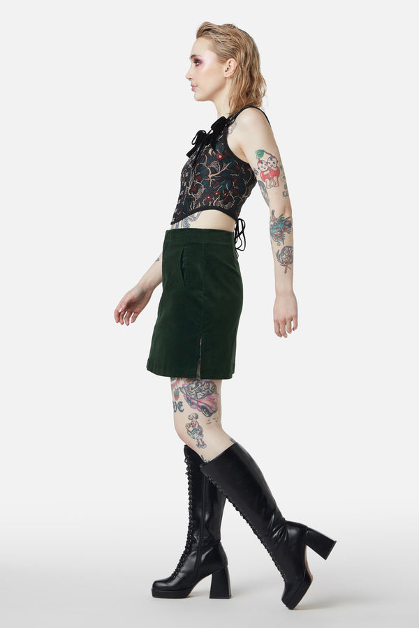 Dangerfield - At The Alter Mini Skirt - emerald