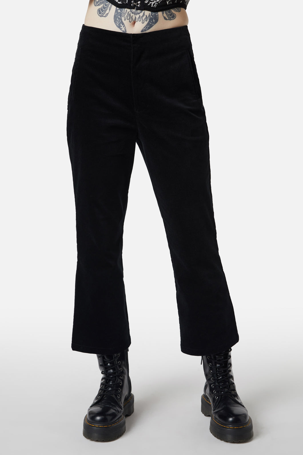 Dangerfield - At The Alter Velvet Kick Flares - black