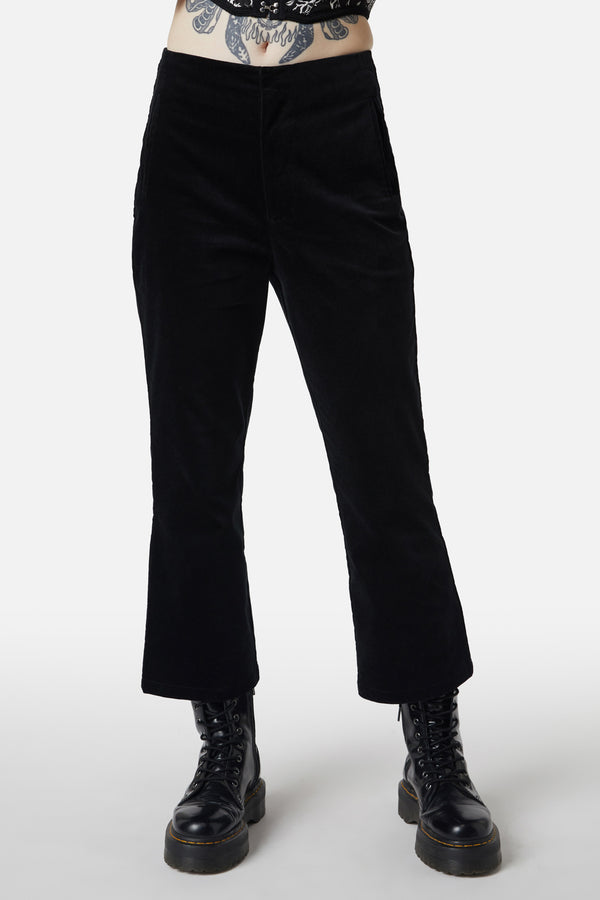 Dangerfield - At The Alter Velvet Kick Flares - black
