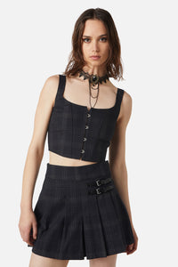 Dangerfield - High Society Tartan Corset - black