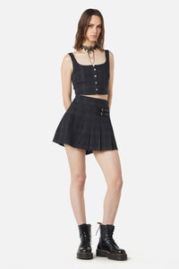 Dangerfield - High Society Tartan Corset - black