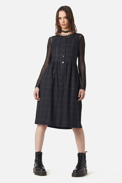 Dangerfield - High Society Tartan Pinny Dress - black