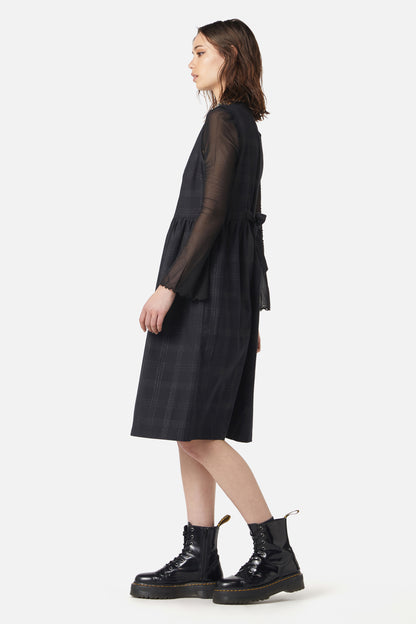 Dangerfield - High Society Tartan Pinny Dress - black